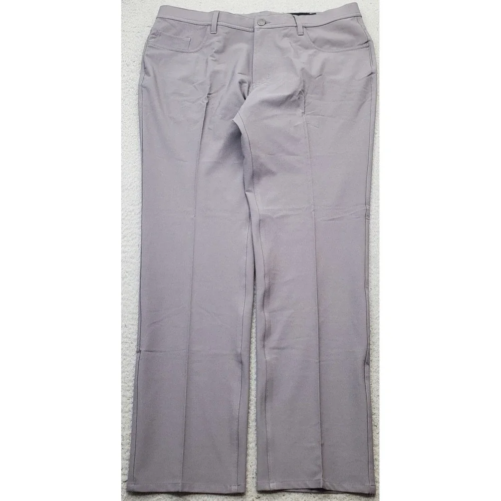 Dunning Golf Chino Pants Mens 32/30 Gray Performance Stretch Quick Dry D7S21P068